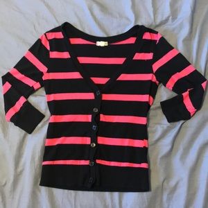 Black and pink stripped cardigan
